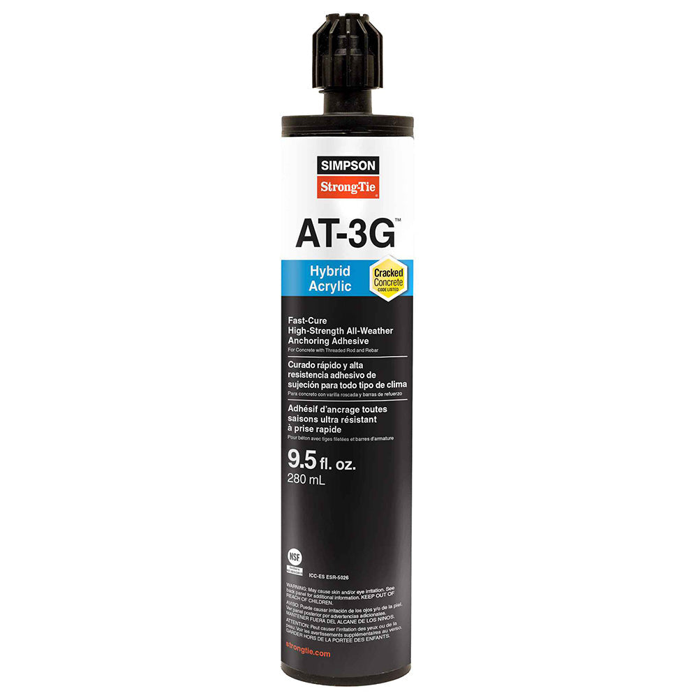 Simpson AT-3G™ High-Strength Hybrid Acrylic Adhesive -9.5 fl. oz. - Includes AMN19Q mixing nozzle **Ground Shipping Only**