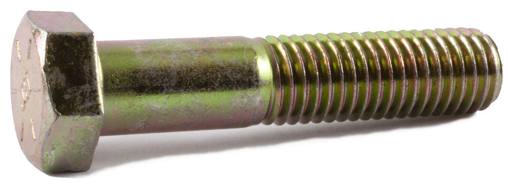 1/2-13 x 3 1/2 Grade 8 Hex Cap Screw Yellow Zinc Plated - FMW Fasteners