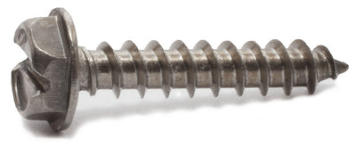 14 x 1 1/4 Slotted Hex Washer Head Sheet Metal Screw 18-8 SS - FMW Fasteners