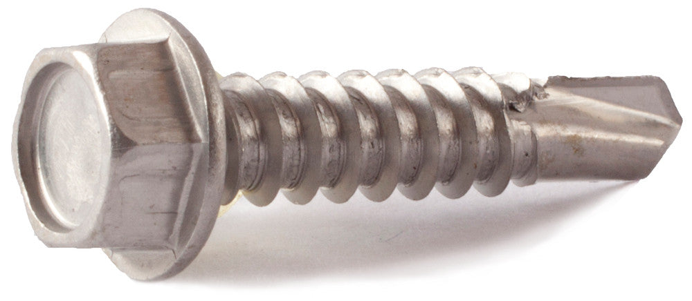 12-14 x 1 1/2 Hex Washer Head Self Drill Screw 410 SS - FMW Fasteners