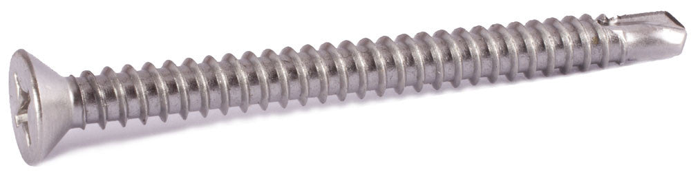 14-14 x 2 1/2 Phillips Flat Self Drill Screw 410 SS - FMW Fasteners